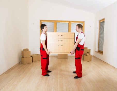 Furniture being loaded for a Shoreditch home or office move
